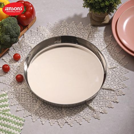 Jensons Stainless Steel Khomcha Plate | 12 Inch