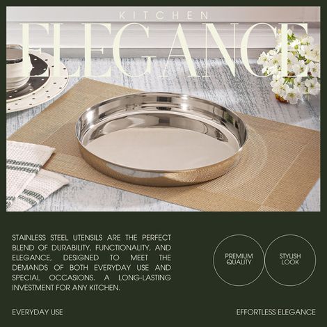 Jensons Stainless Steel Khomcha Plate | 12 Inch