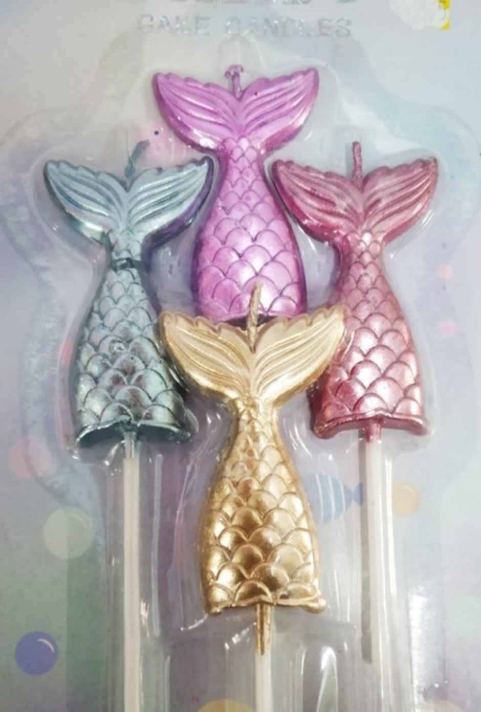 Chrome Mermaid Birthday Candle