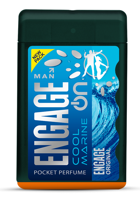 Engage ON Cool Marine Pocket Perfume For Men, Citrus & Fresh Fragrance