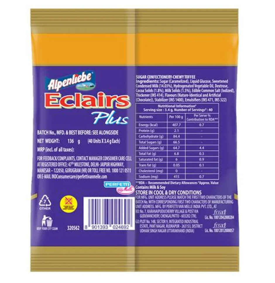 Alpenliebe Eclairs Grande with Choco Delight Pouch- 120gm Combo