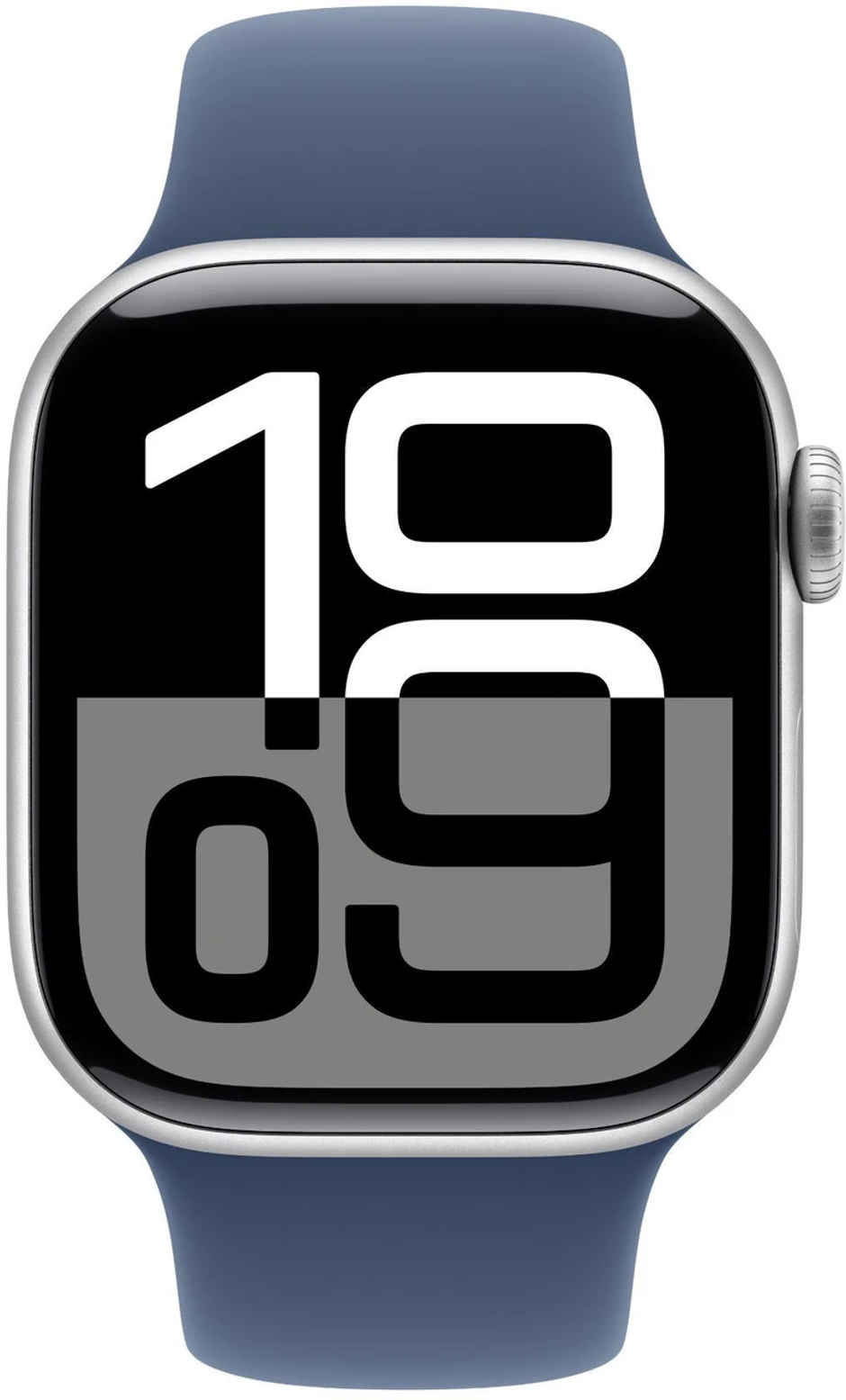 Apple Watch Series 10 GPS 46mm Silver Aluminium Case with Denim Sport Band - S/M