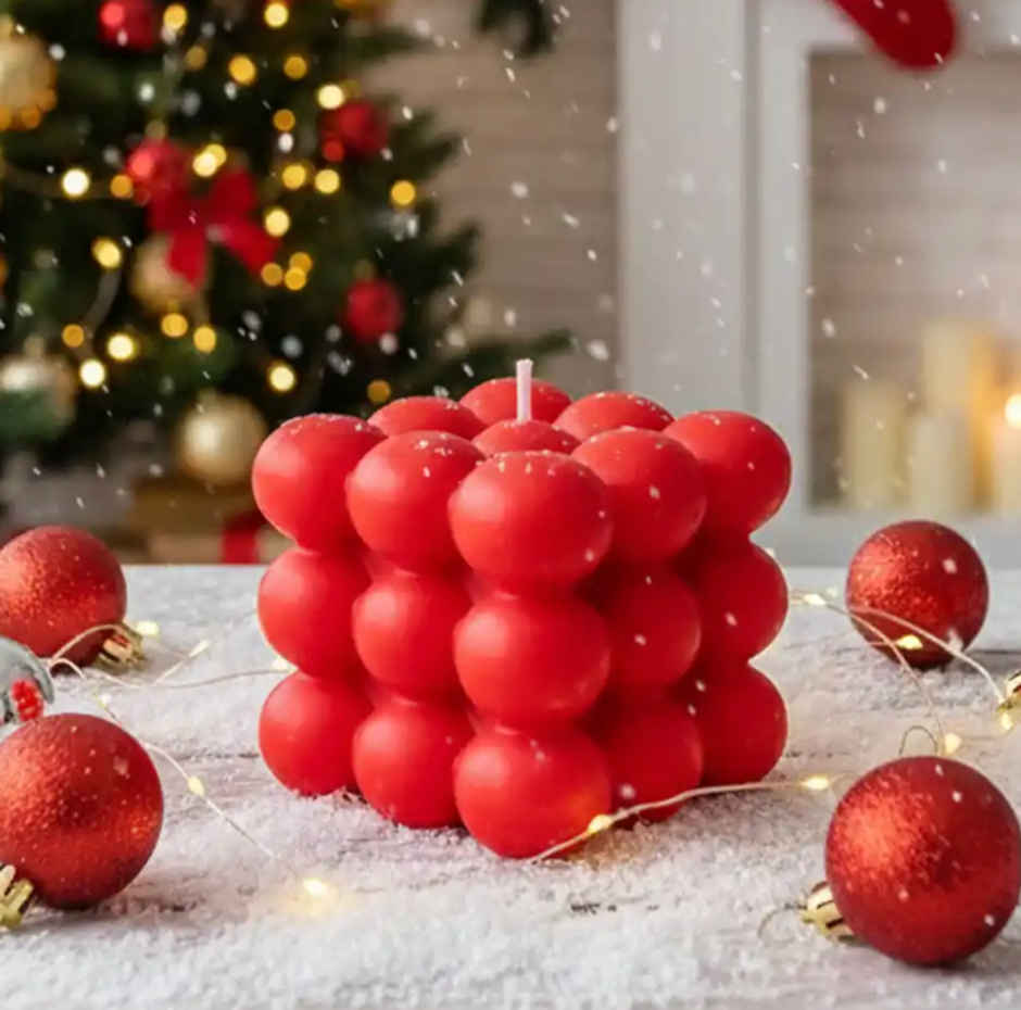 Bubble Red Candle | Bright Storey
