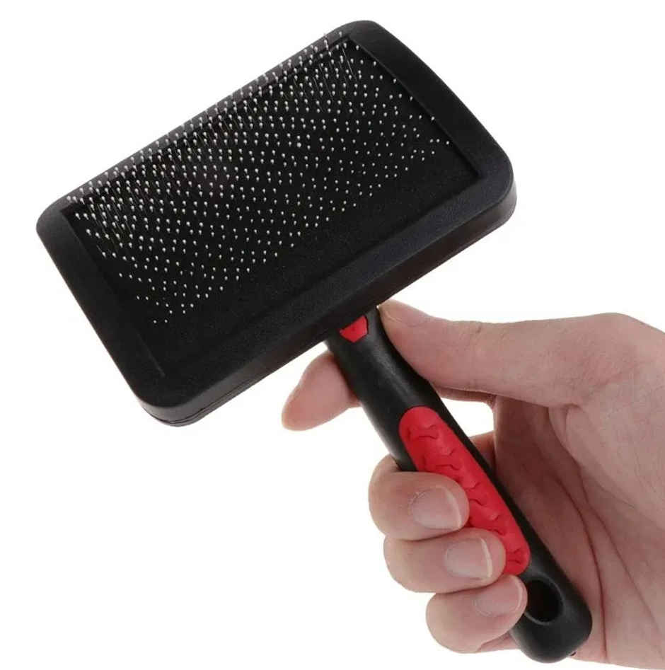 Pets Empire Pet Grooming Auto Slicker Self Cleaning Plastic Hair Brush for Dogs & Cats | Medium