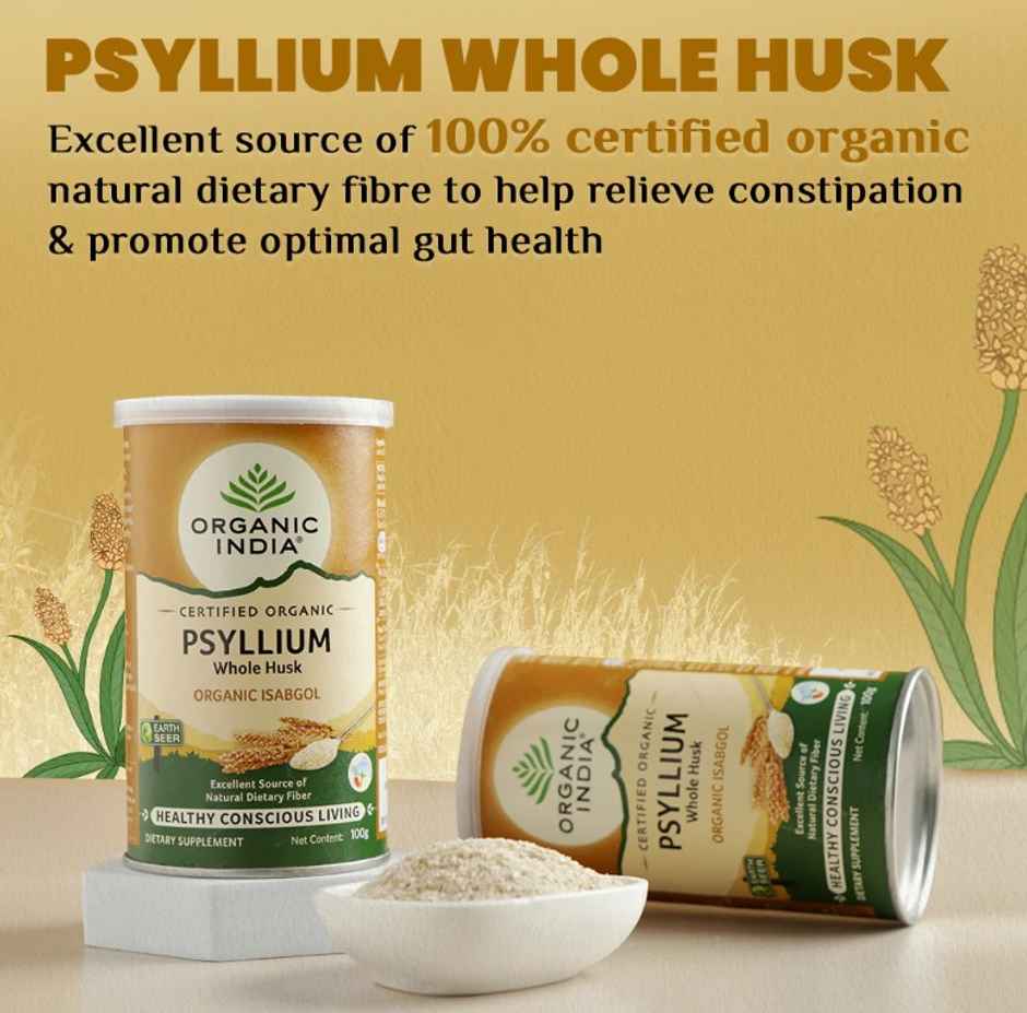 Organic India Whole Husk Psyllium Organic Isabgol Powder