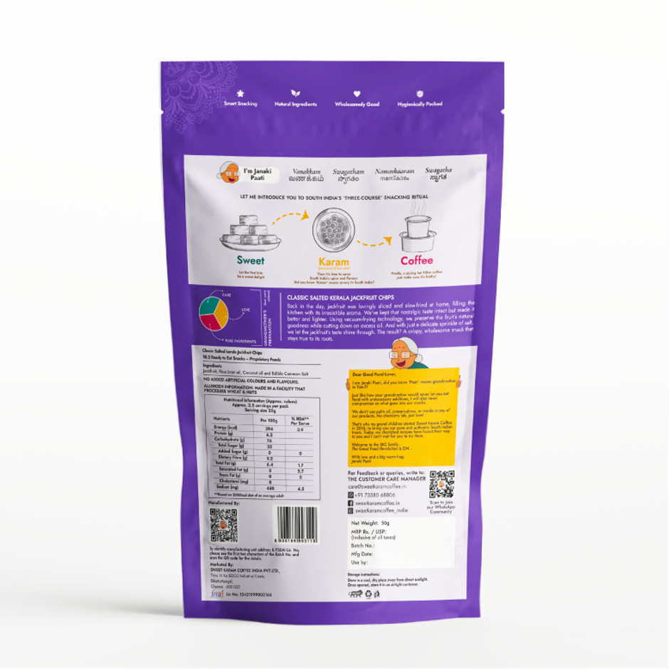 Sweet Karam Coffee Kerala Jackfruit Chips - Classic Salted - No Palm Oil