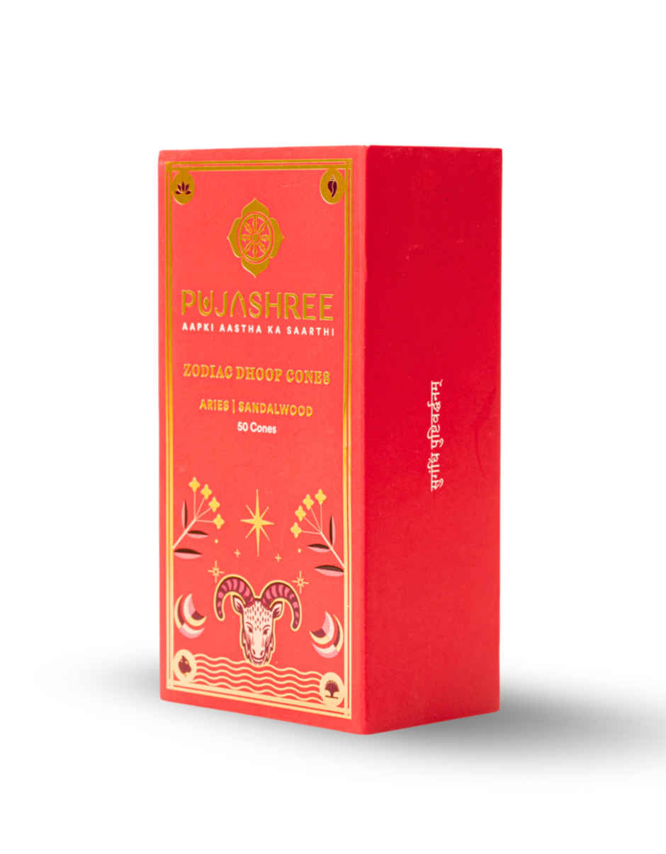 Pujashree Zodiac Dhoop Cones Aries, Chandan | 50 Cones