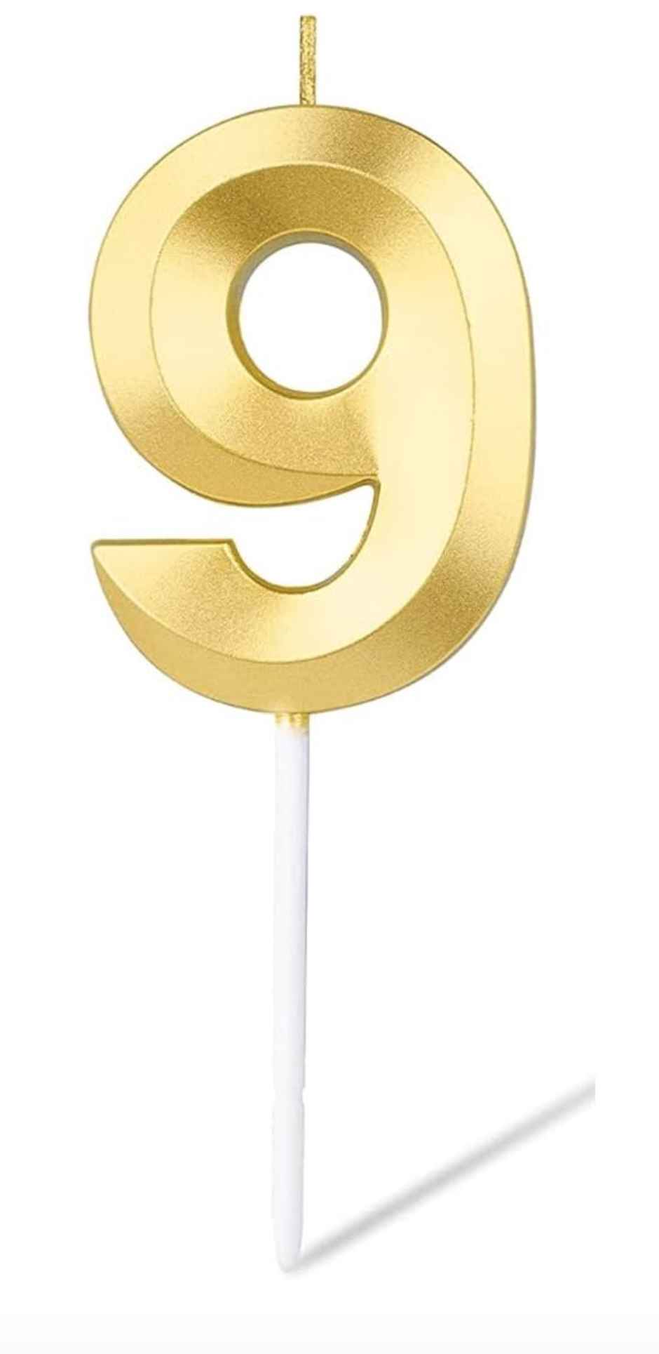 Number 9 Golden Candle | Chrome