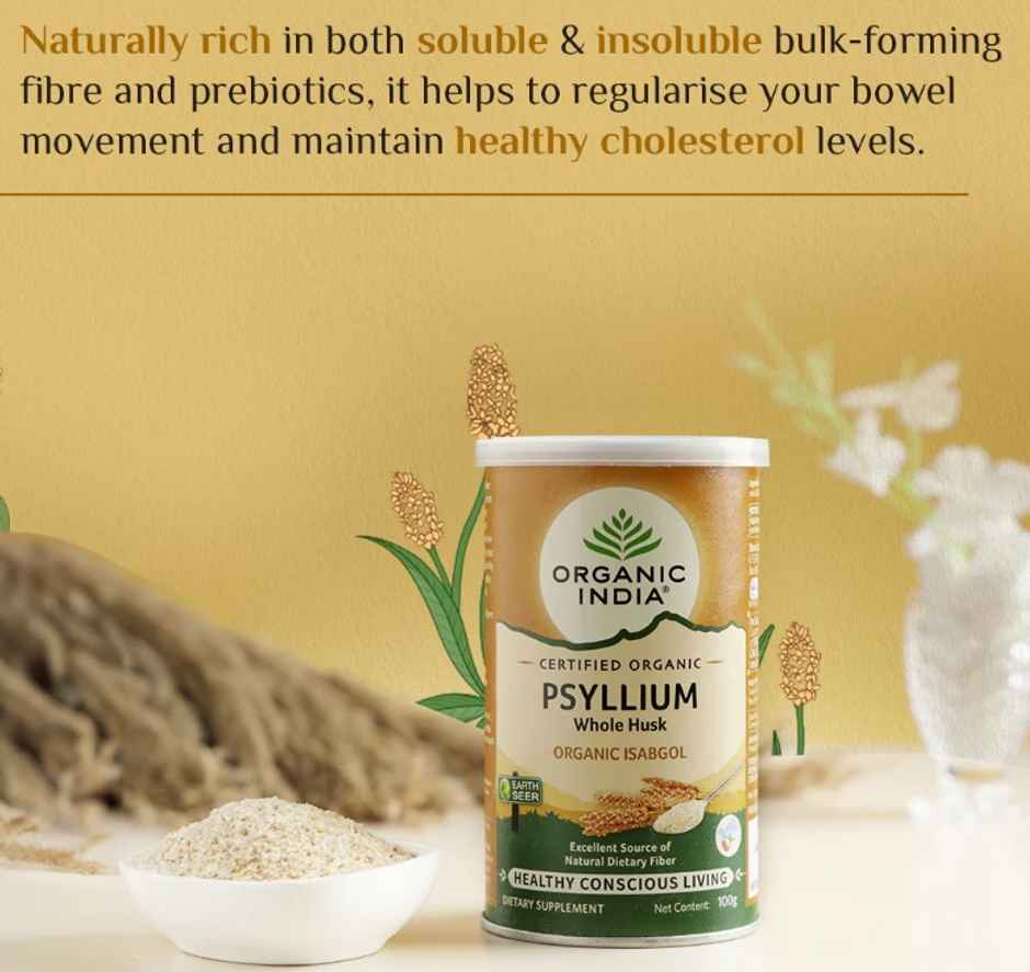 Organic India Whole Husk Psyllium Organic Isabgol Powder