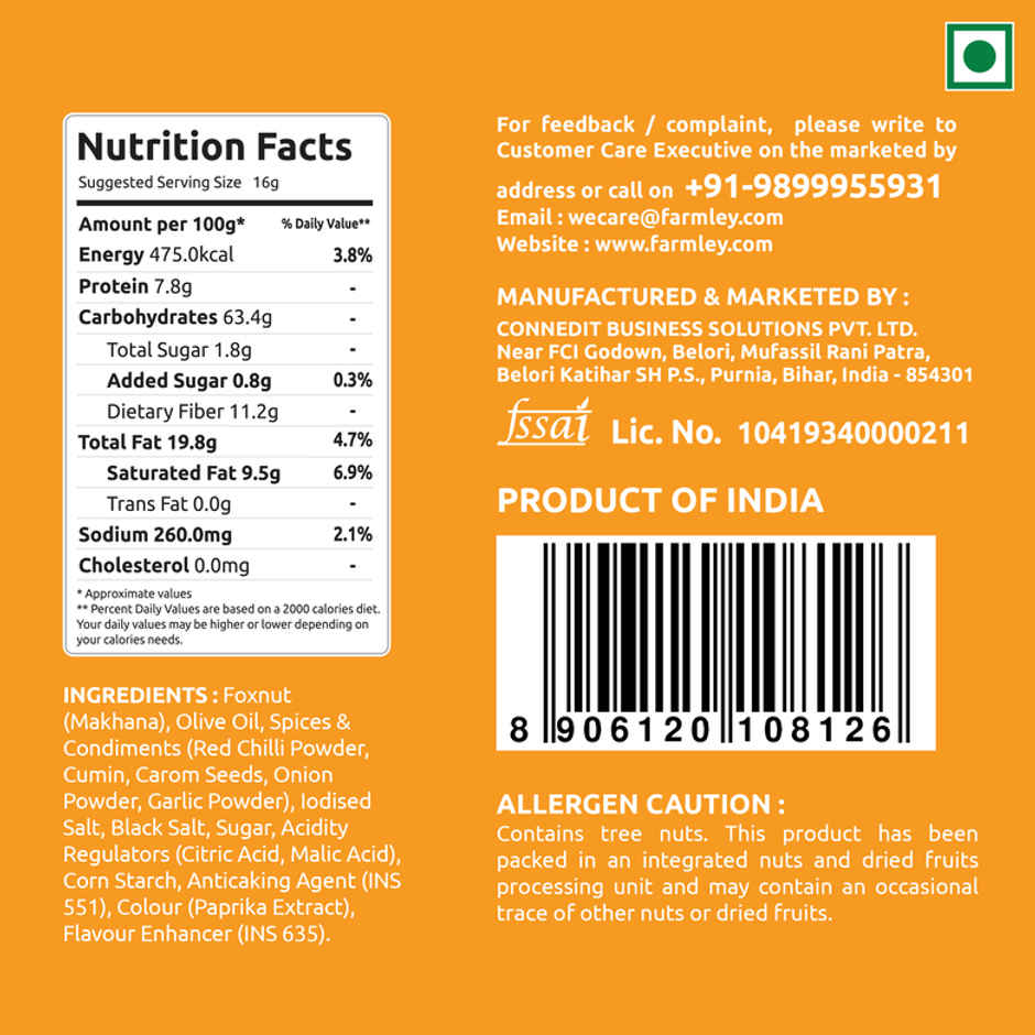 Farmley Peri Peri  Makhana Roasted In Olive Oil Healthy Snacks