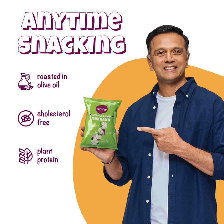 Farmley Cream & Onion  Makhana Roasted In Olive Oil Healthy Snacks