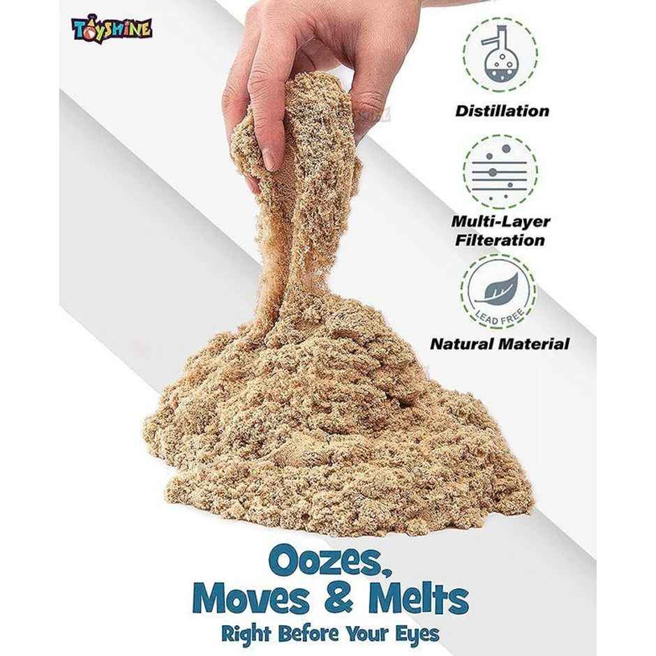 Toyshine 1 Kg Creative Sand For Kids With Free 8 pcs Castle Molds 1 Bonus Mold | Natural Color