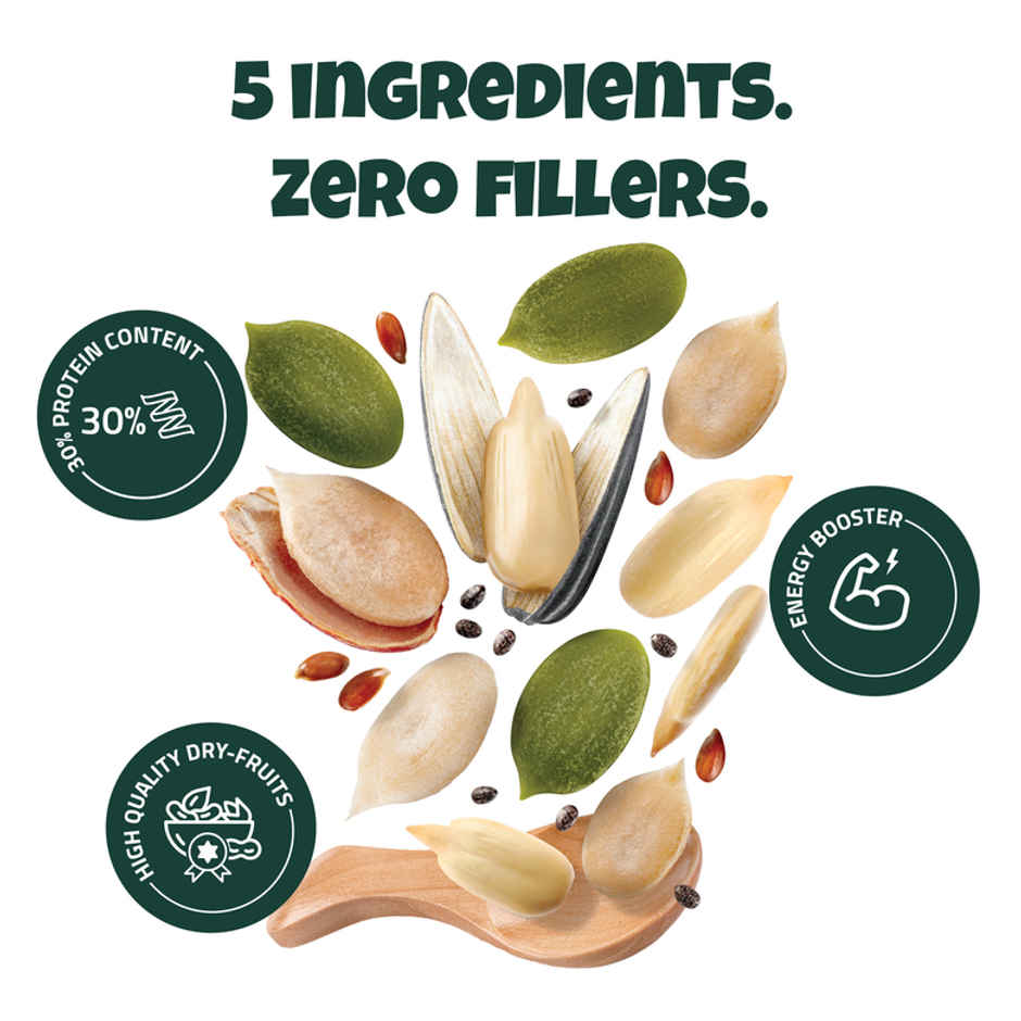 Farmley Seed Mix Superfood Rich In Protein- Pumpkin, Watermelon, Sunflower, Flax, Chia Seeds