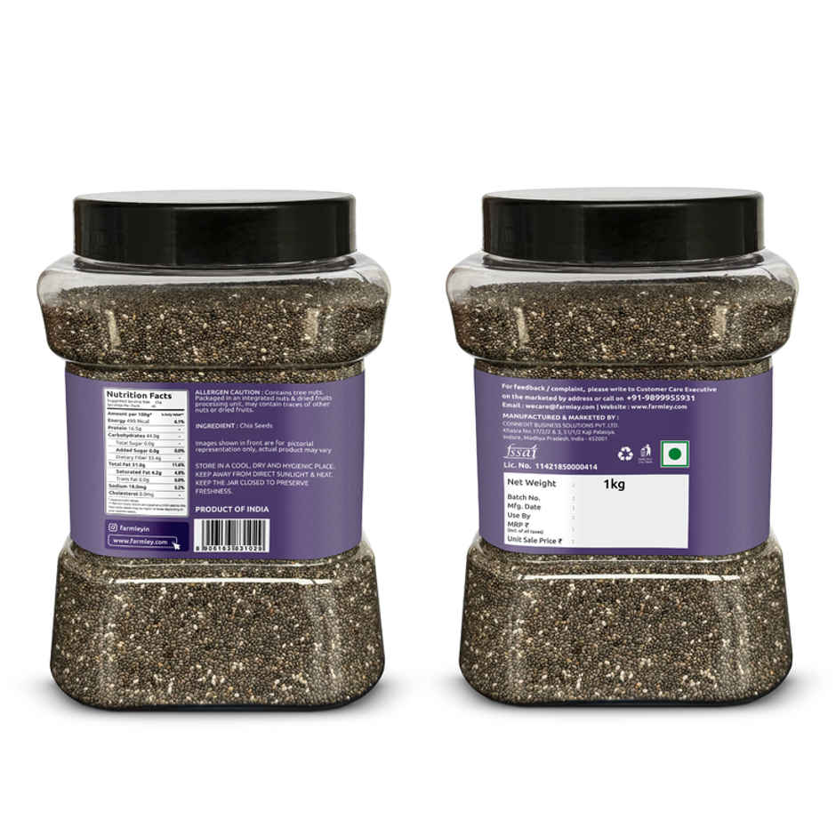 Farmley Premium Natural Chia Seeds Jar Rich In Protein & Fiber Combo