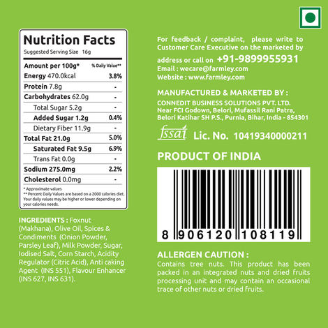 Farmley Cream And Onion Makhana | Roasted In Olive Oil