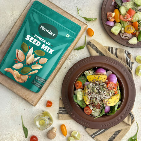 Farmley Seed Mix Superfood Rich In Protein- Pumpkin, Watermelon, Sunflower, Flax, Chia Seeds