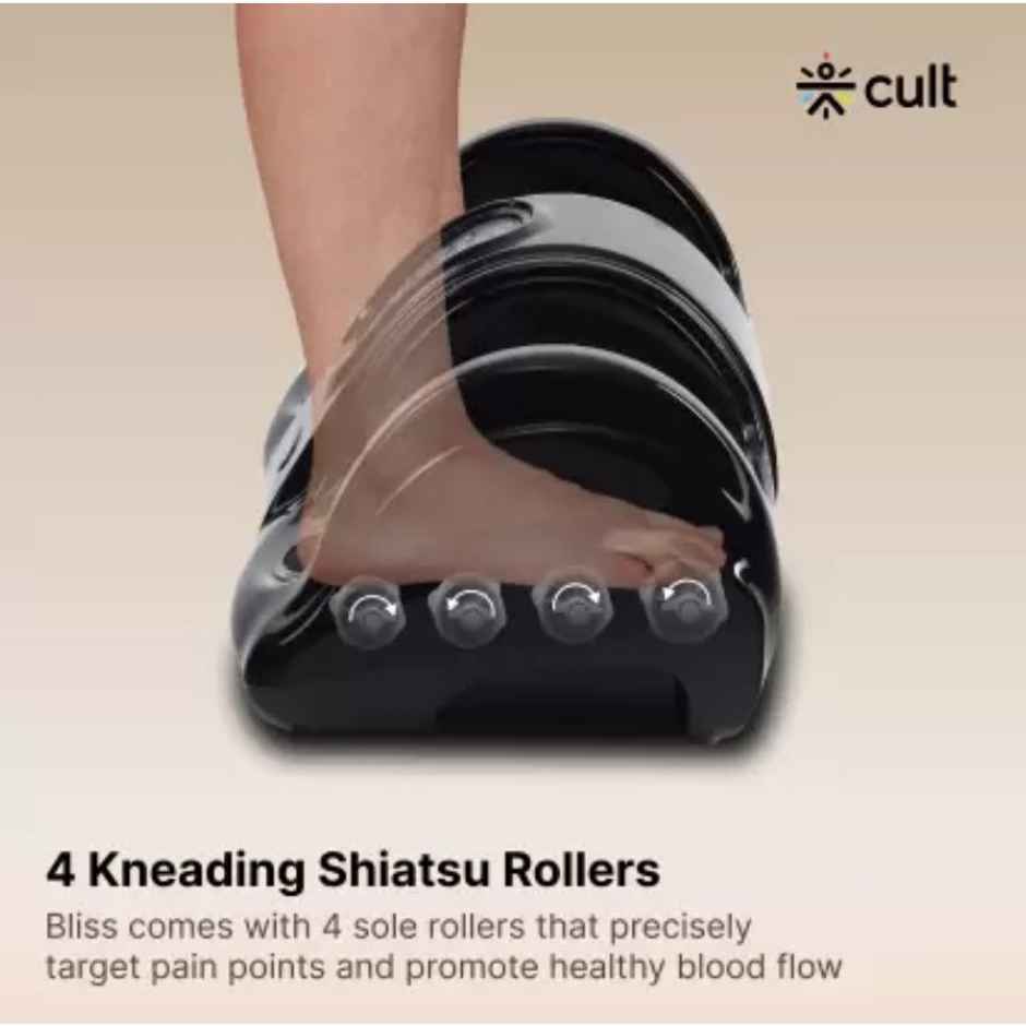 Cult Bliss Foot massager with Vibration & Shiatsu Therapy, Pain Relief (Carbon Black)