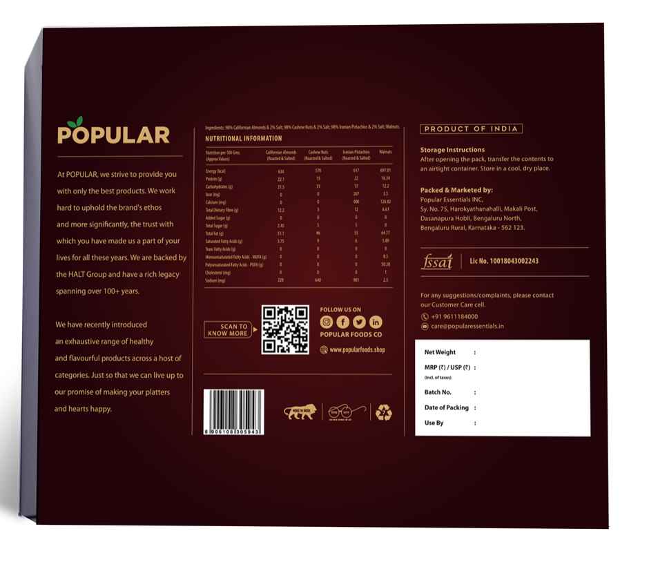 Popular All Hearts Dry Fruit Gift Box (Roasted)