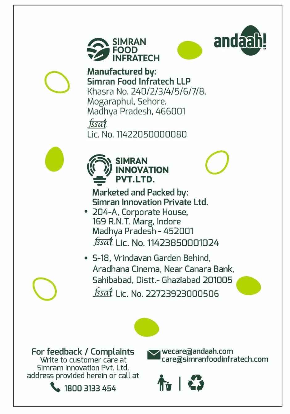 Andaah Natural+ White Eggs