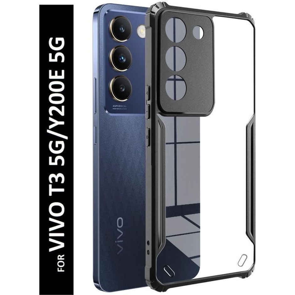 Kwine Case Vivo T3 / Y200E 5G Back Cover - Black Bordered Transparent Case