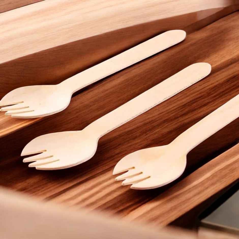 Wooden Spork | 160 mm | Pack  of 30 | Tempware