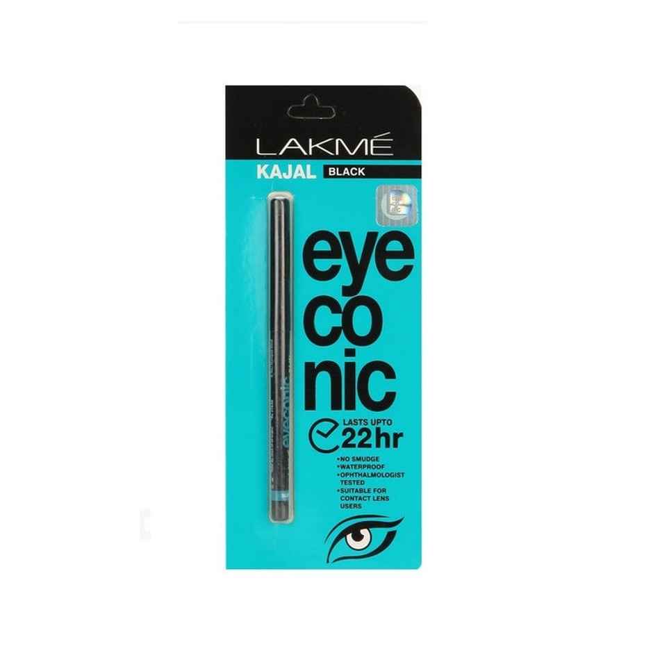 Lakme 9 to 5 Eyeconic Kajal Twin Pack, lasts upto 24hrs, Pack of 2- Deep Black
