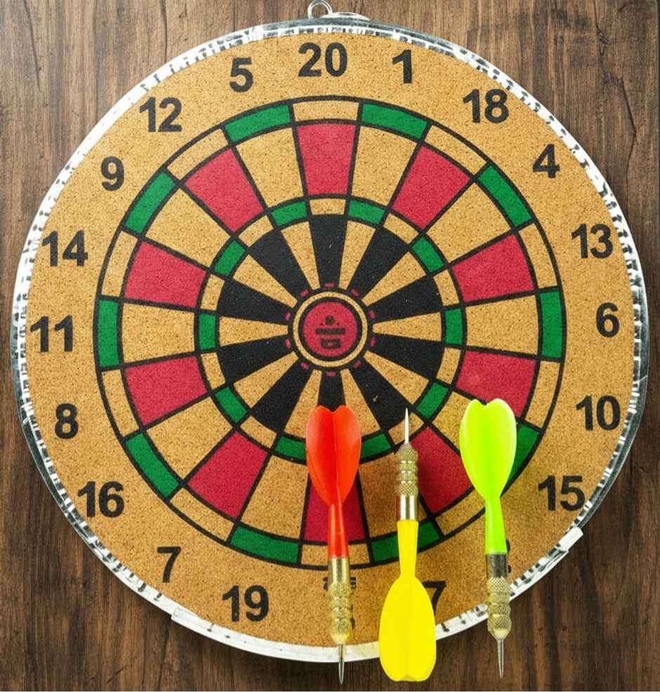 Zike Rugged Wooden Dart Board With 3 Neeedles