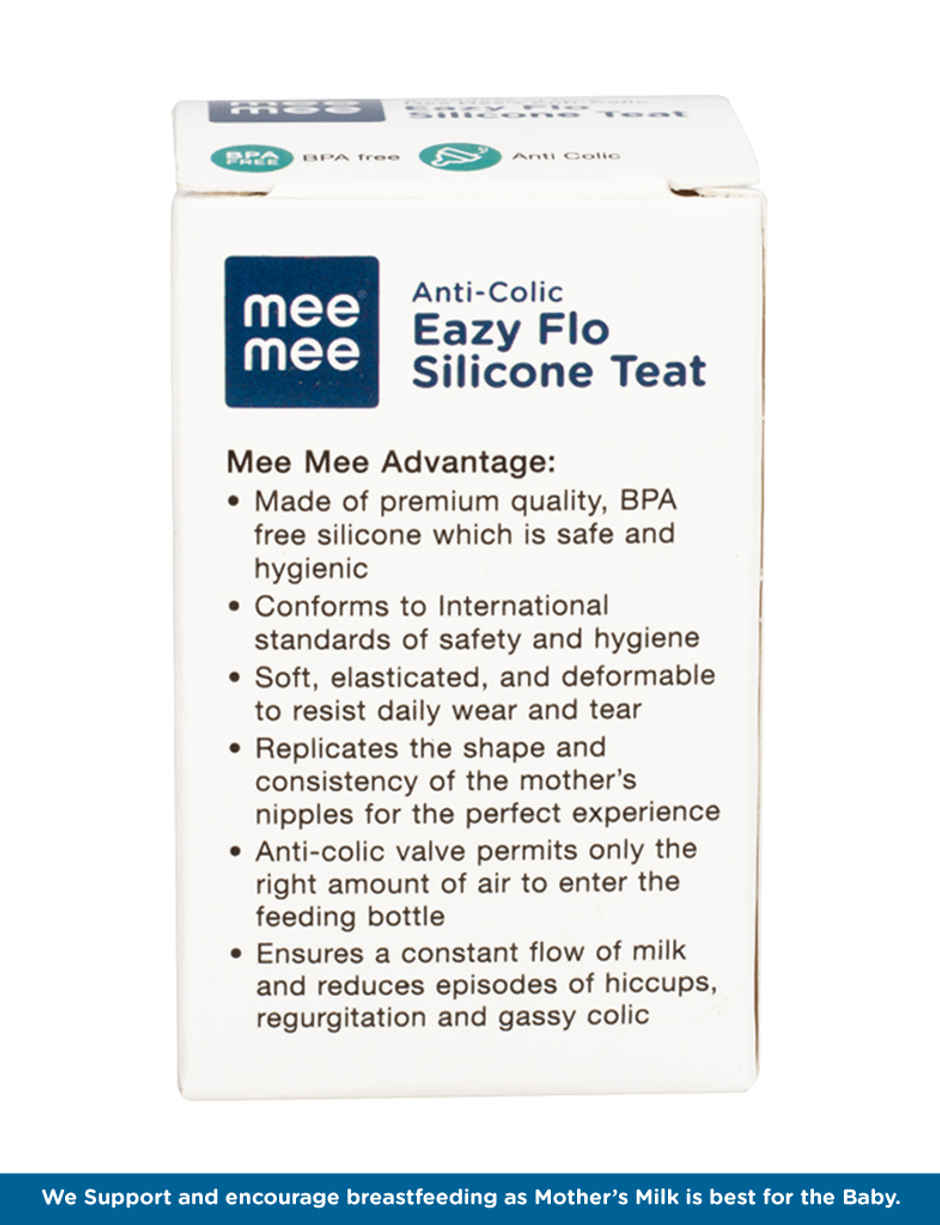 Mee Mee Anti-Colic Easy Flo Silicone Teat Medium