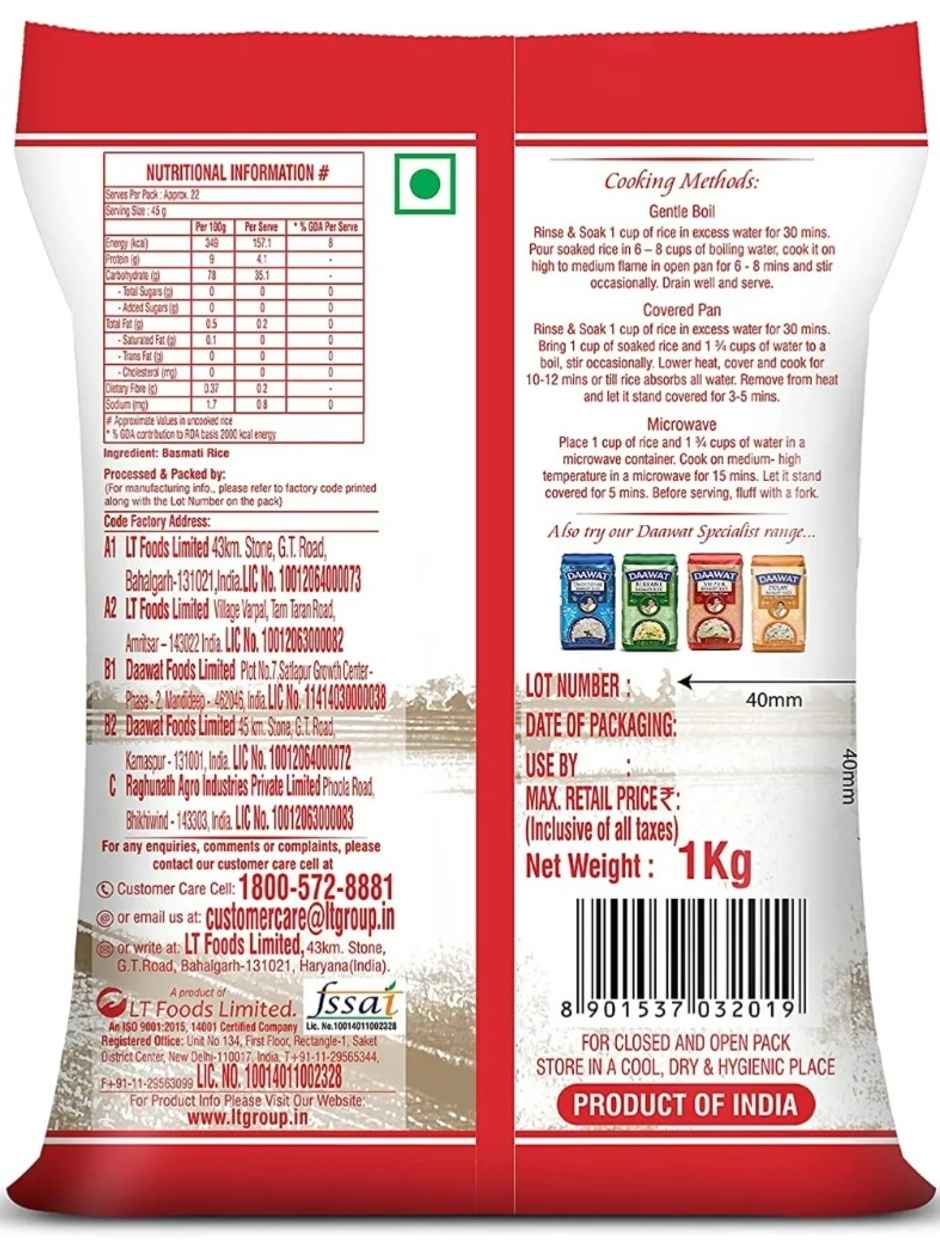 Daawat Dubar Basmati Rice | Long Grain