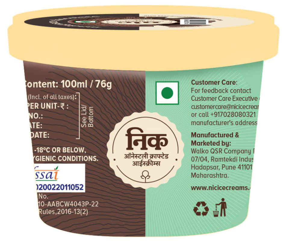 NIC Madagascar Ice Cream Cup | Preservative Free | No Artificial Flavors