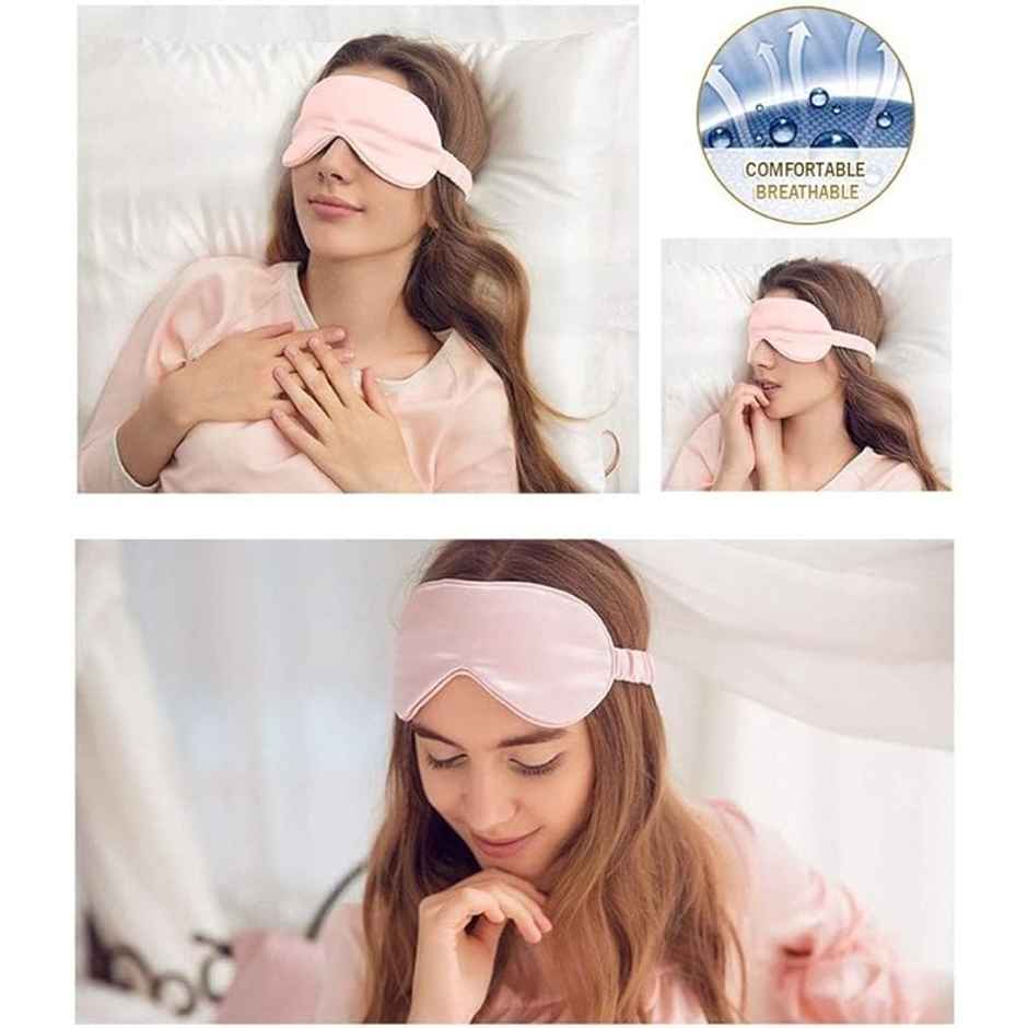 Bronson Professional Silk Sleep Mask Eye Mask Super Smooth For Blind Fold Travelling Mask | Black