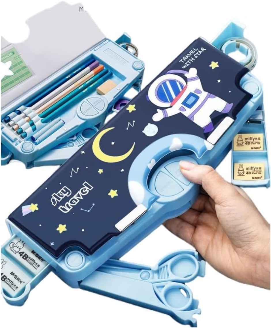 Chrome 7035 Magnetic Multifunctional Pencil Box For Kids (Design and Color May Vary)