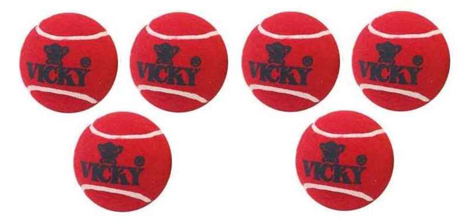 Vicky Heavyweight Rubber Cricket Ball | Red | Durable and Reliable