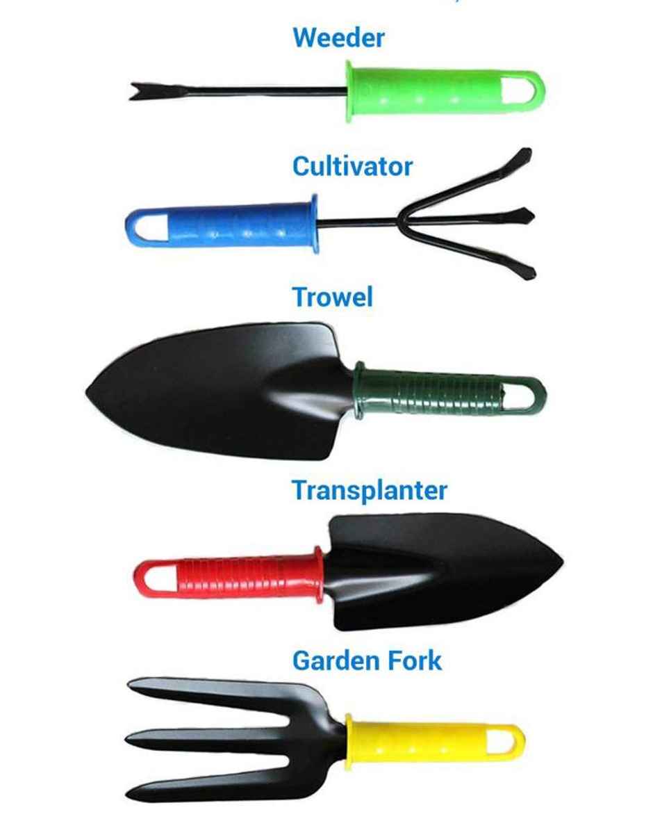 Daluci Gardening Tools Set - Small and Big Trowel | Cultivator | Weeder | Fork and Pruners