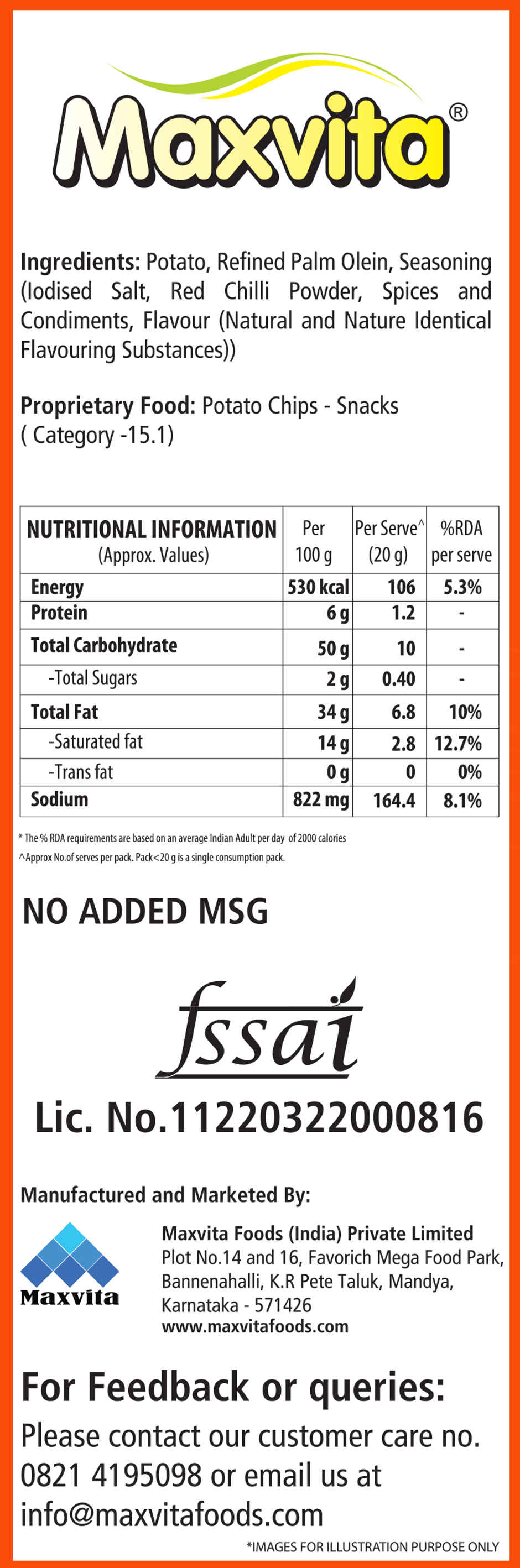 Maxvita Potato Chips Family Packs Chilli Sprinkled