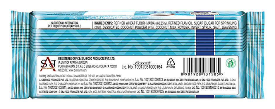 Biskfarm Nice Coconut Flavoured Biscuits | Trans Fat-free Combo