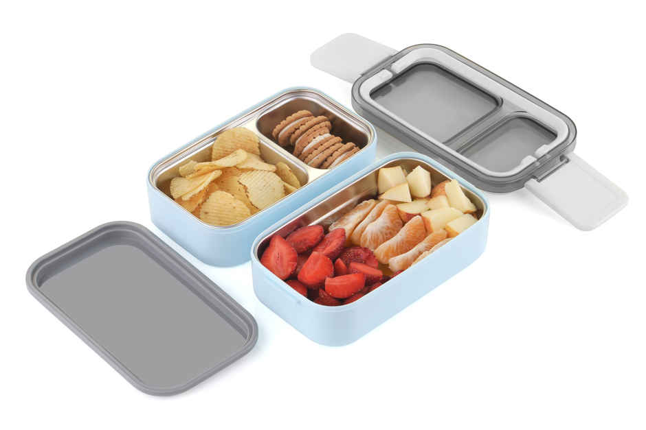 2Mech Stainless Steel Premium Quality 2 Layer Lunchbox | Blue