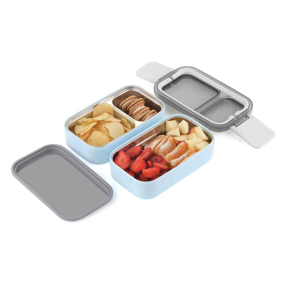 2Mech Stainless Steel Premium Quality 2 Layer Lunchbox | Blue
