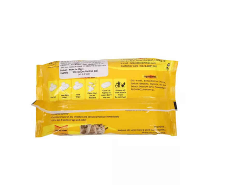 Super Pet Fresh Lime Scent Pet Wipes | 100 Pulls Per Pack