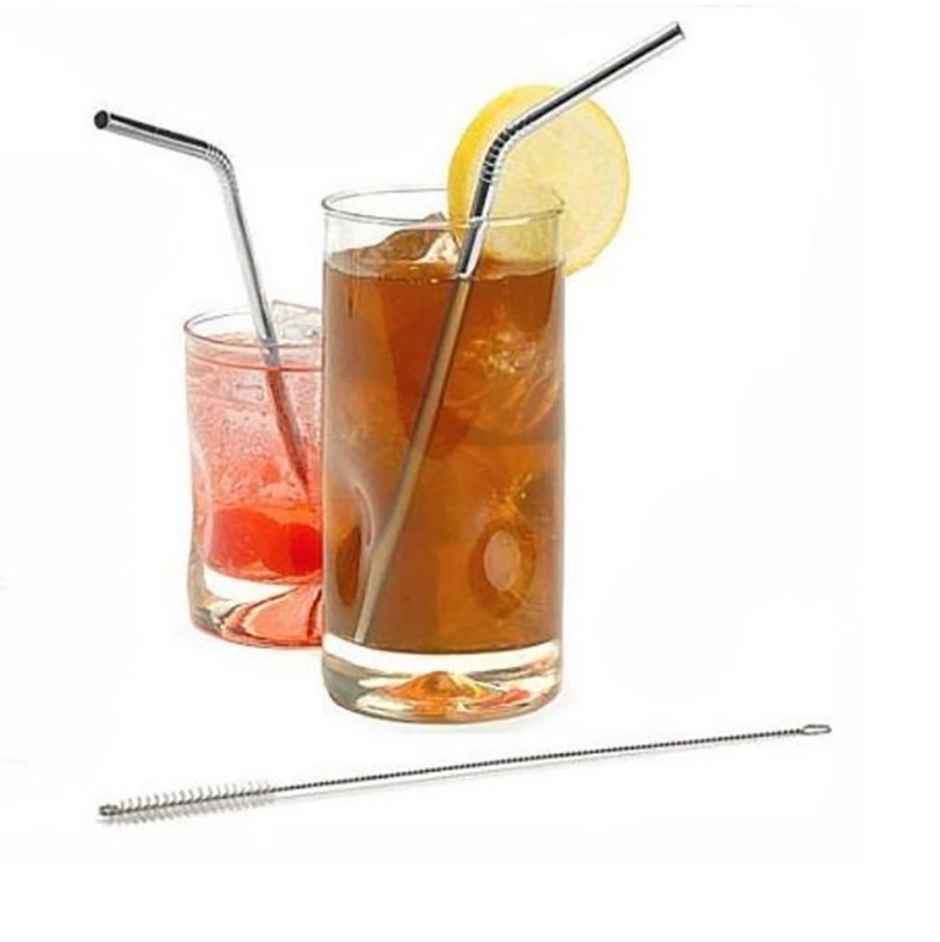 New Dawn Set of 8 SS 304 Stainless Steel Straw Food Grade Reusable with Straw Cleaning Brush