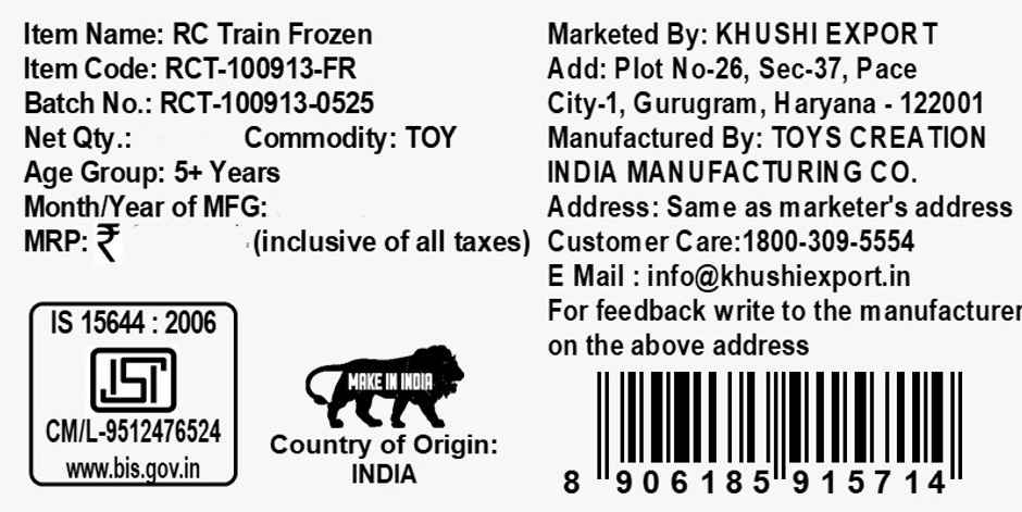 Kriiddaank Remote Control Train | Frozen