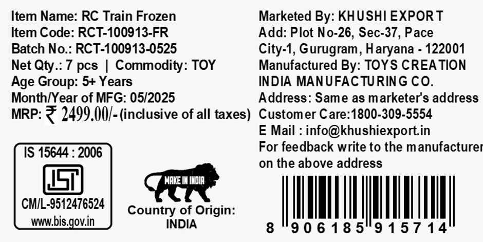 Kriiddaank Remote Control Train | Frozen