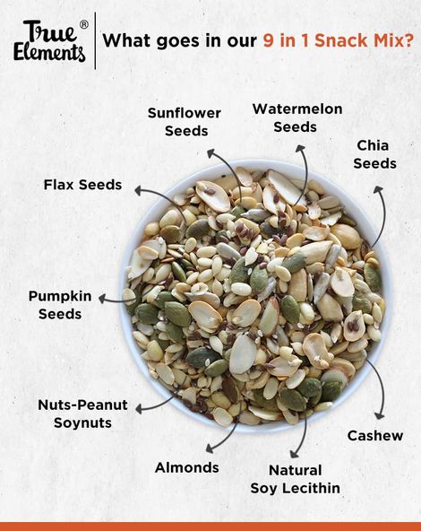 True Elements 9 in 1 Super seeds & Nut Mix - For Weight Loss, Healthy Snack