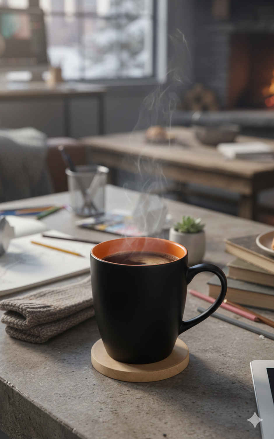 SAFFRON Horizon Mug Elegance Ceramic Mug | Orange - 330 ml