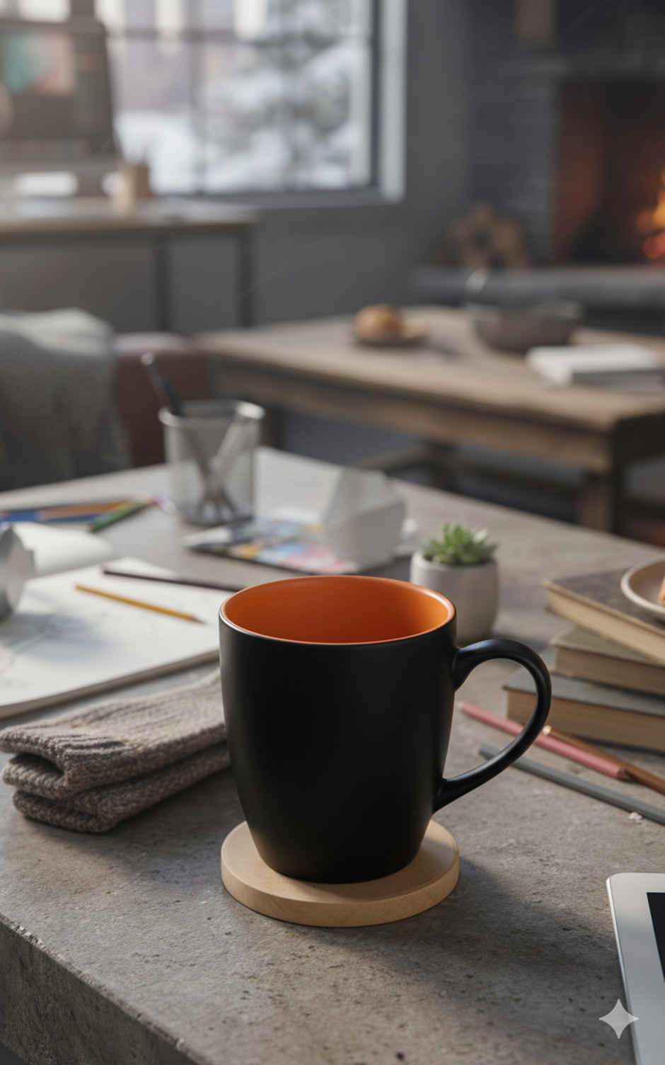 SAFFRON Horizon Mug Elegance Ceramic Mug | Orange - 330 ml