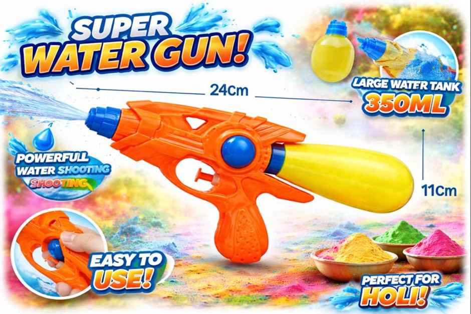 Storio Manual Water Gun for Kids | Summer Outdoor Water Shooting Toy | Rainbow Shot
