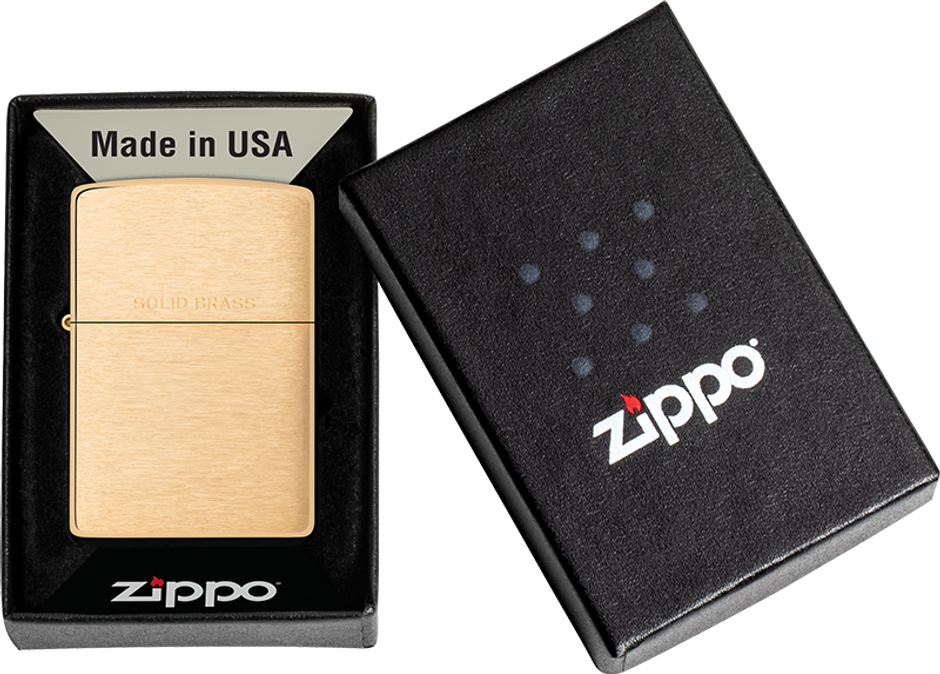 Zippo Classic Brushed Solid Brass Windproof Pocket Lighter