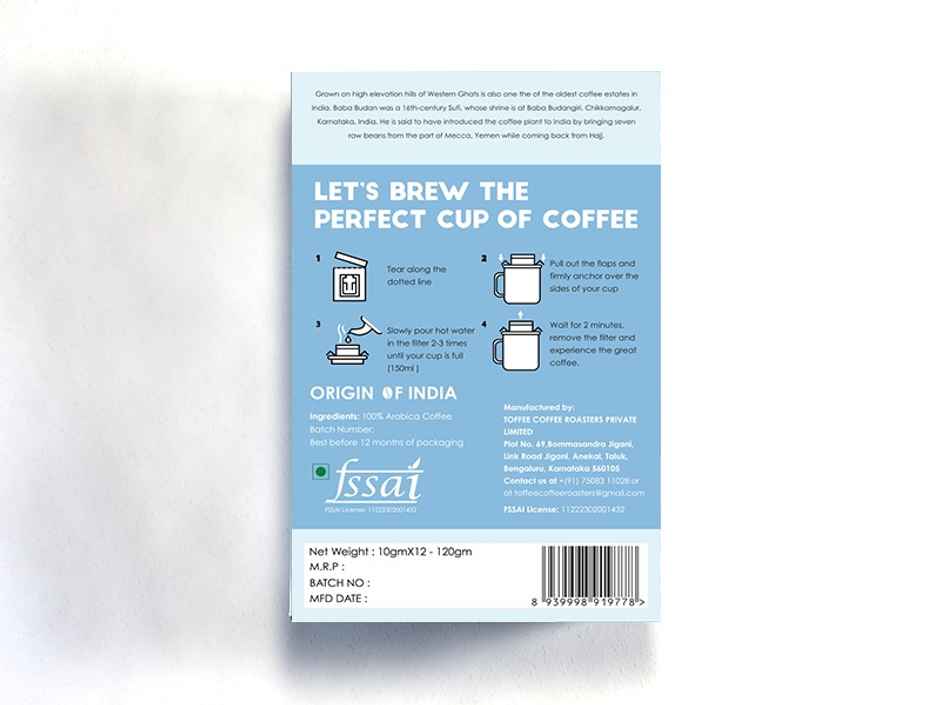 Toffee Coffee Roasters Easy Brew - Baba Budangiri Coffee