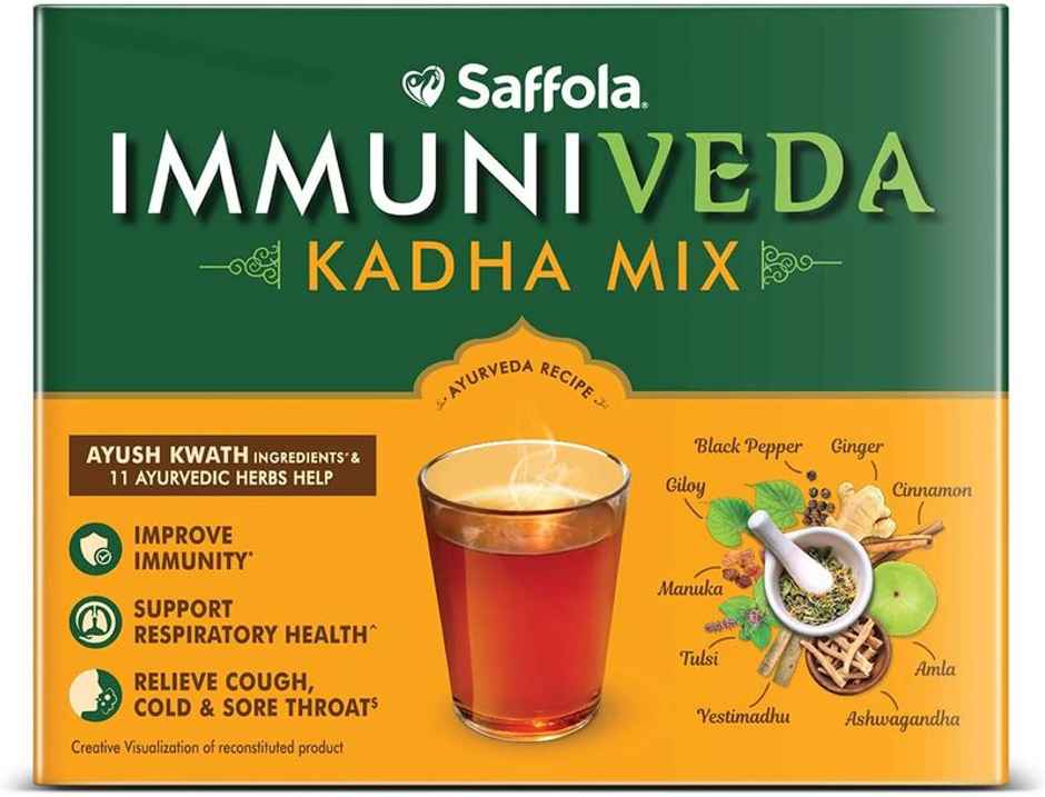Saffola Immuniveda Kadha Mix Ayurvedic Immunity Booster Herbal Tea with Ayush Kwath