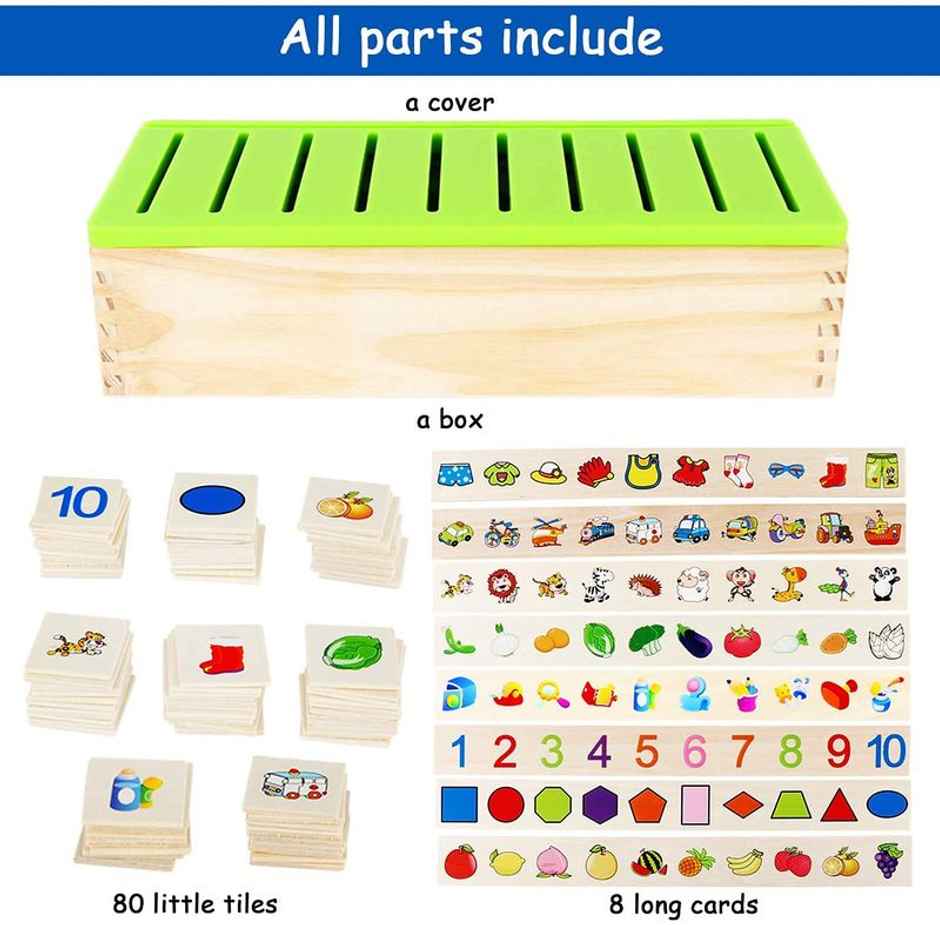 Toyshine Wooden Classification Sorting Box Montessori Toys For Toddlers